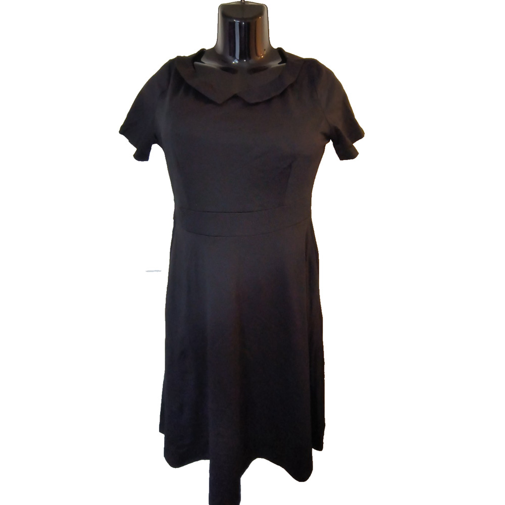 Helyo Women’s Black Short Sleeve Fit & Flare Dress Size L W004